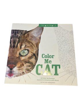 BOOK Color Me Cat Colouring 60 Color-by-Number Geometric Artworks Trianimals